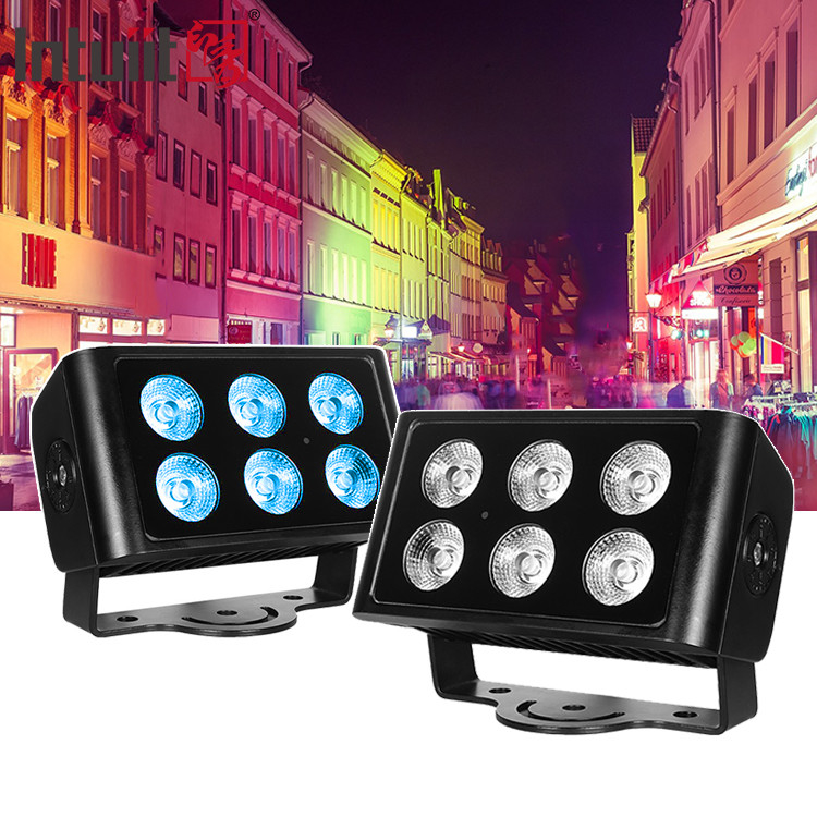 Éclairage extérieur coloré 6X5W Led Wall Wash Light Outdoor Garden Led Wash Rgbw Dmx Led Flood Light