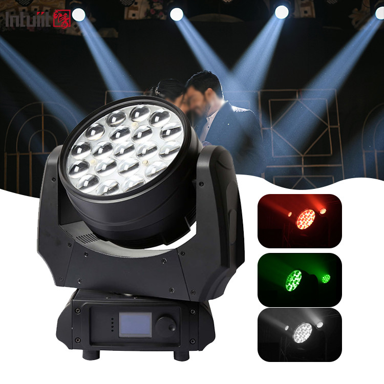Lumière de scène à LED 19x10W DMX RGBW 4in1 Zoom LED Laveuse murale à tête mobile Pour le concert du DJ Bar Disco Club