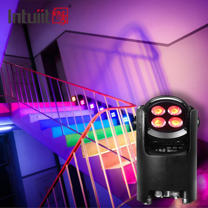 4*12W 4 en 1 RGBW Dj Wedding batterie alimentée par LED Uplight WIFI Disco sans fil