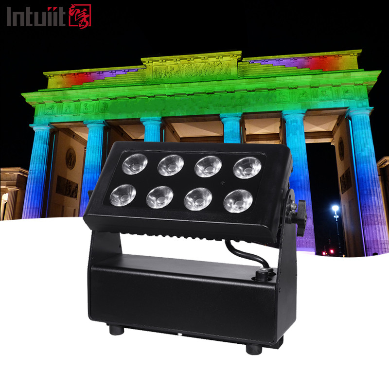 IP65 imperméable à l'eau 8x10w batterie sans fil alimentée par Par Uplight Dmx Stage Led Wall Washer Light
