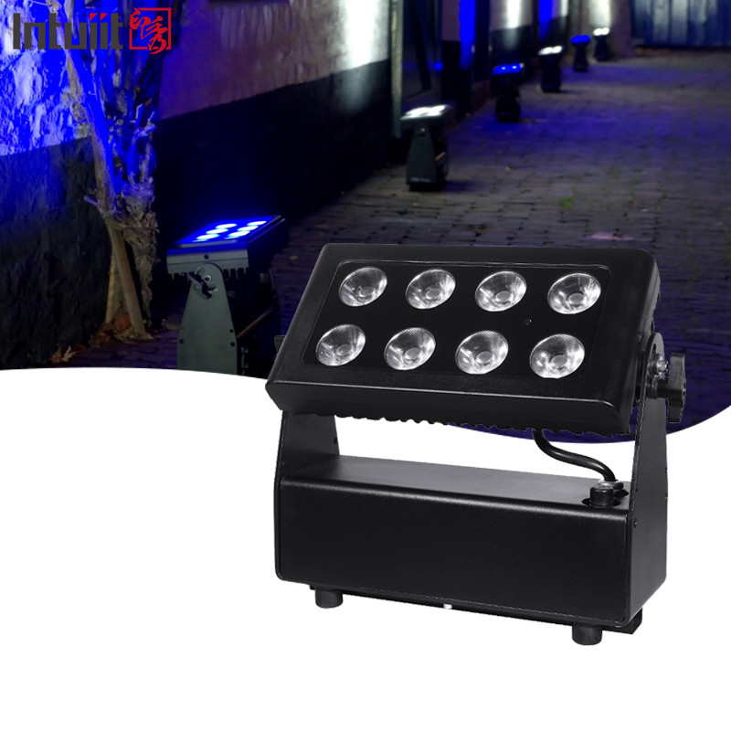 DMX512 8x10w RGBW 4in1 IP65 DJ étanche pour mariage Scène de ville Laveuse murale extérieure LED