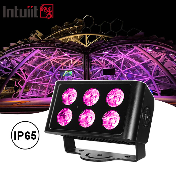 6x5W 4pcs LED Perles extérieures Carré IP65 imperméable à l'eau DMX Lumière de scène Lumière d'inondation RGBW 4 en 1