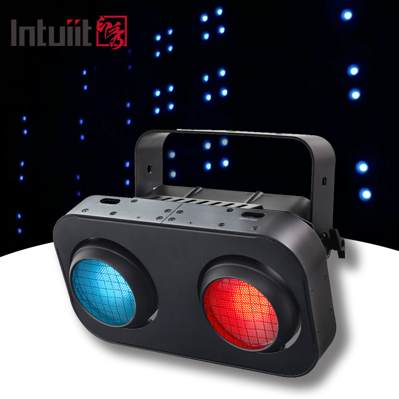 200W RGB Cob Stage LED Blinds pour le public Lumière chaude / fraîche Blanc corps en aluminium 2 yeux Projection de lumières 200W Puissance