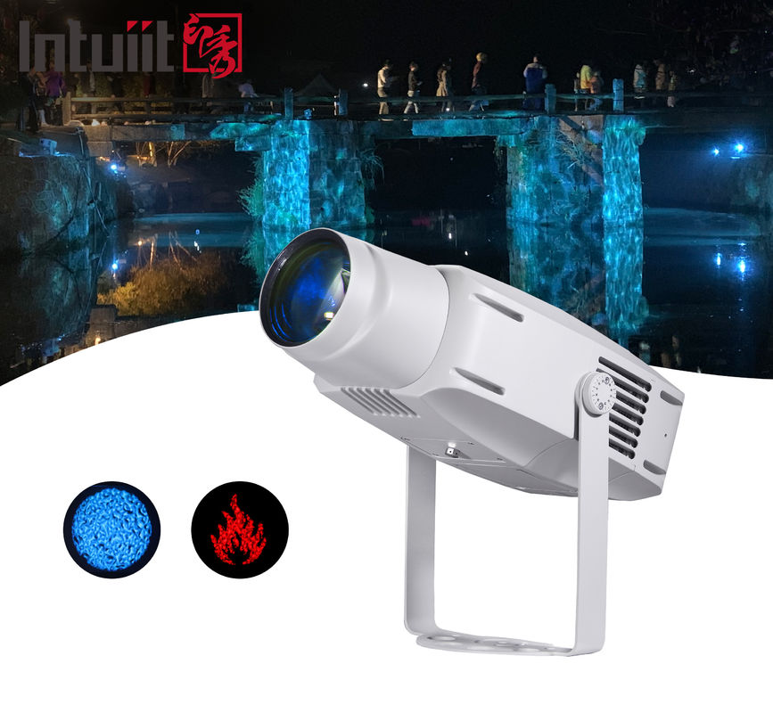 400W imperméable à l'eau IP65 LED GOBO Projecteur de projection de bâtiment extérieur Lumière de projection d'effet d'eau à commutation à quatre couleurs