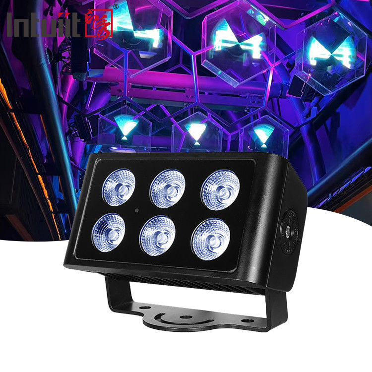6x5W Extérieur imperméable à l'eau DMX512 RGBW projecteur LED Villa Cour d'immeuble pont Projet d'éclairage de paysage Couleur projecteur
