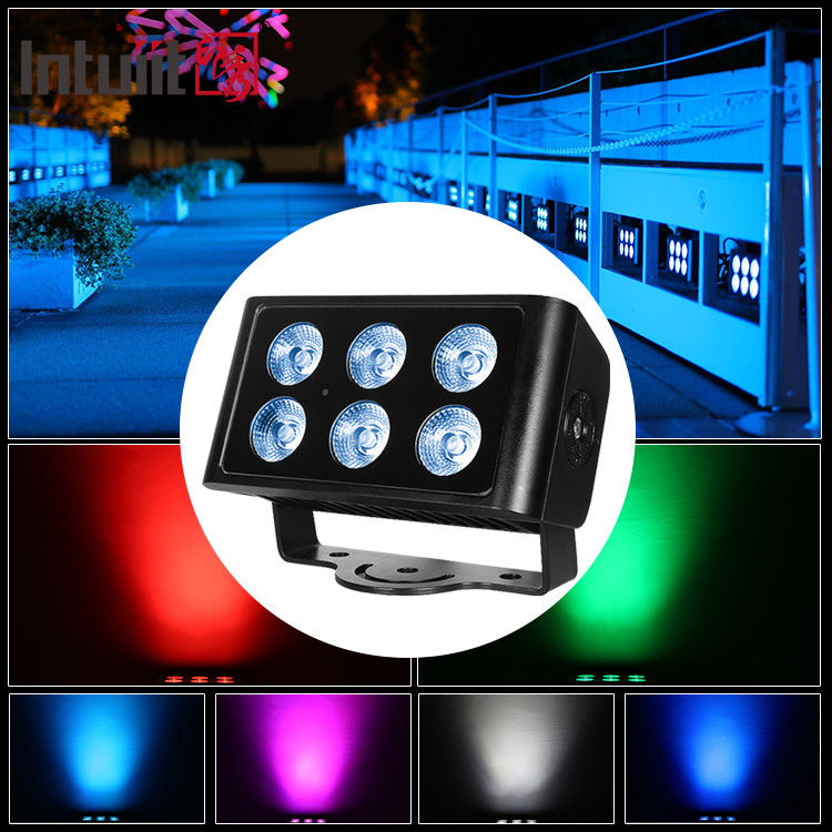 Éclairage extérieur imperméable à l'eau 6x5W City Color LED Wall Washer Light 4in1 RGBW projecteur pour hôtels et bâtiments DMX512 Mode de commande