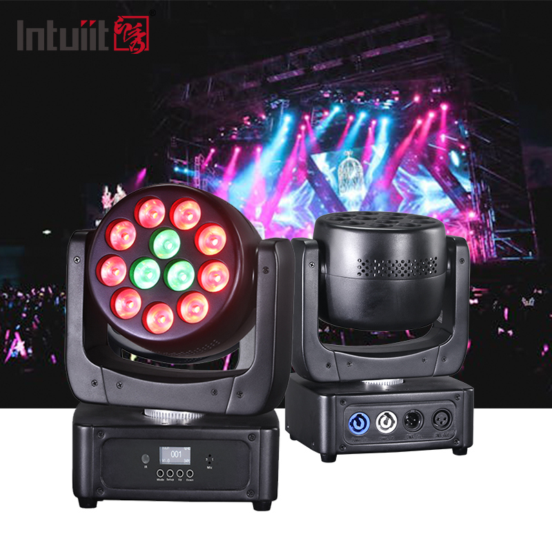 12x8W RGBW LED en mouvement Lave-tête Scène Lumière Disco Fête effet de faisceau DMX Contrôle pour le parc à thème de nuit