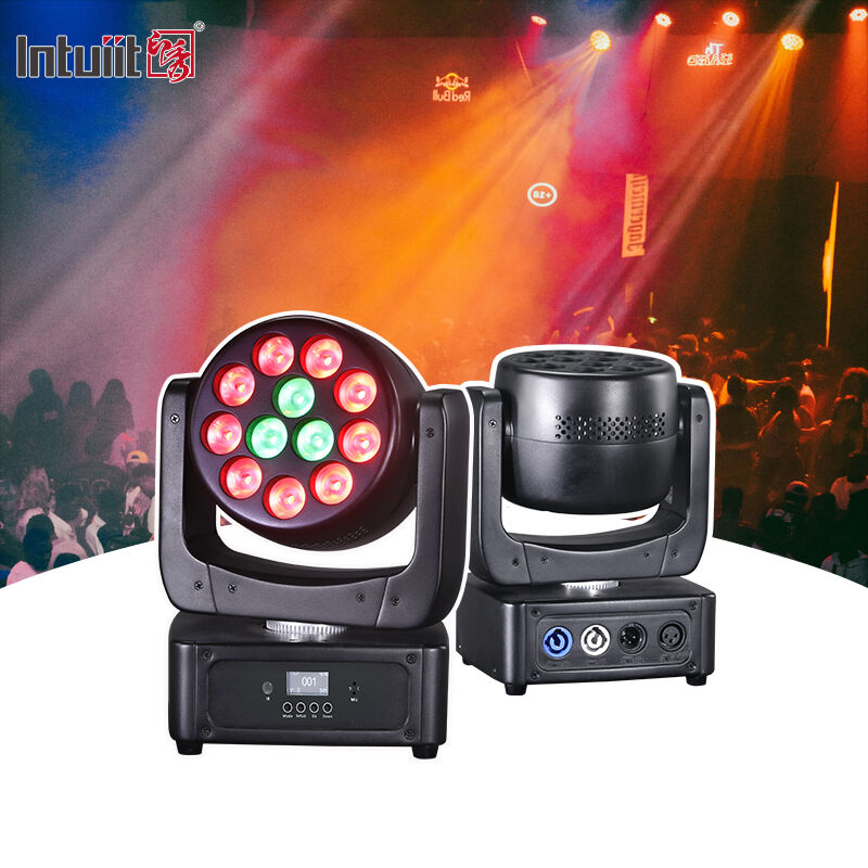 Éclairage de scène Équipement DJ Événement professionnel 12*8W RGBW 4en1 Wash LED Mini Lyre Faisceau