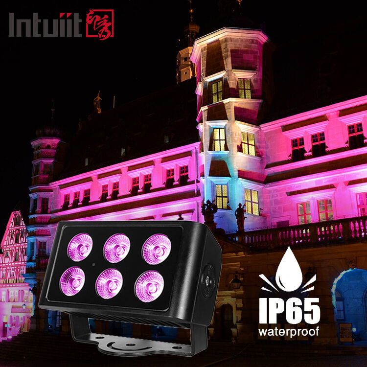 Projecteurs LED d'extérieur 6x5W RGBW 4en1 Wash City Color DMX512/Contrôle automatique pour DJ Discothèque Soirée Club