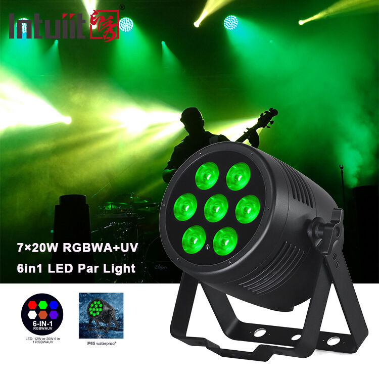 LED 7*20W RGBWA-UV 6-IN 1IP65 étanche à l'eau Par LumièresMX Contrôle de la scène extérieure Par lumière pour le parc à thème