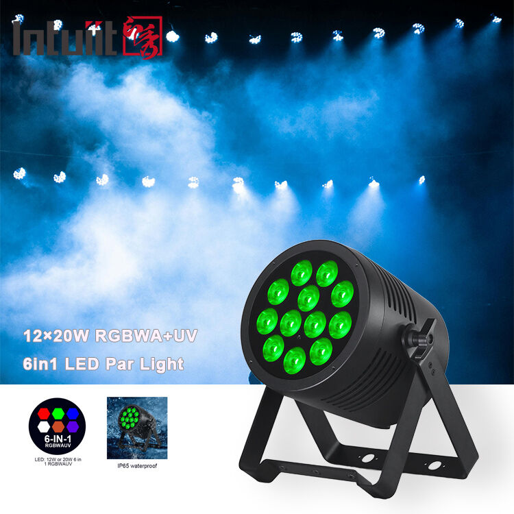Projecteur LED PAR RGBWA UV 12*20W contrôlé par DMX512 pour événements, spectacles, parcs à thème, concerts et performances