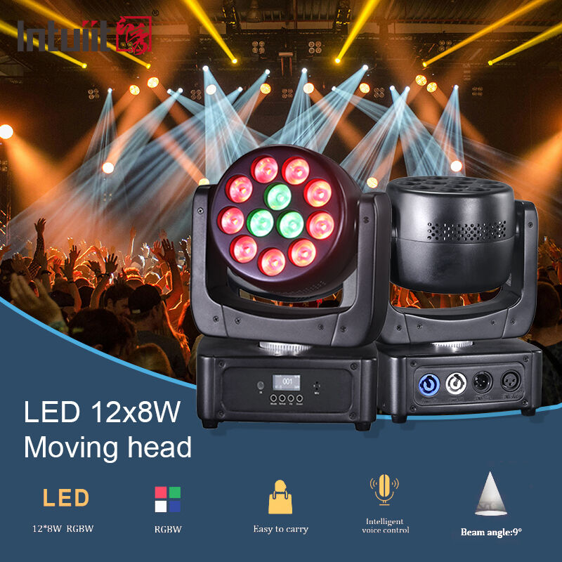 Fabrique de lampes de scène 12x8W RGBW LED Laveuse à tête mobile avec contrôle DMX512 activé par son