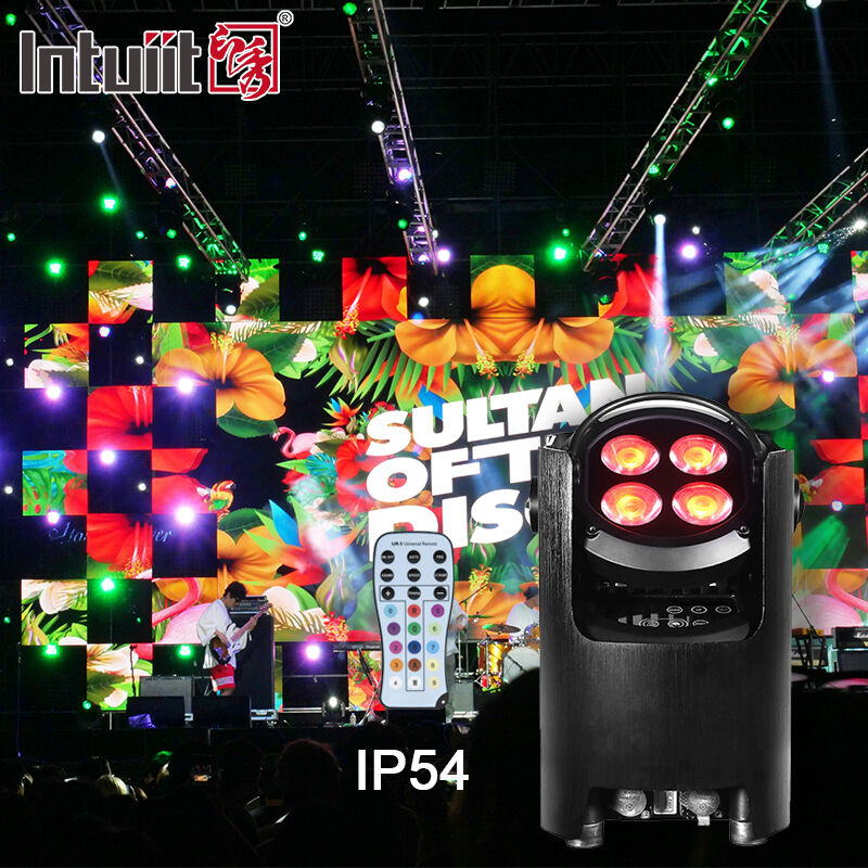 IP54 professionnel sans fil DMX batterie LED Par Light 4 * 12W RGBW 4 en 1 - télécommande de mariage