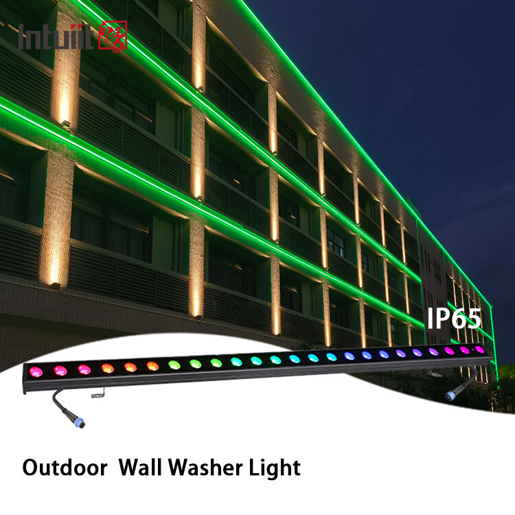 Éclairage extérieur IP65 à LED RGBW 24*2W 4 en 1 DMX512 Barre d'éclairage de scène linéaire pour décoration extérieure de bâtiments architecturaux
