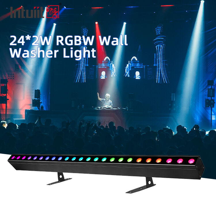 Lumière de lave-vaisselle LED intérieure 24x2W RGBW DMX512 Son éclairage de barre de scène active IP20 Lumière de lavage linéaire pour la décoration intérieure architecturale