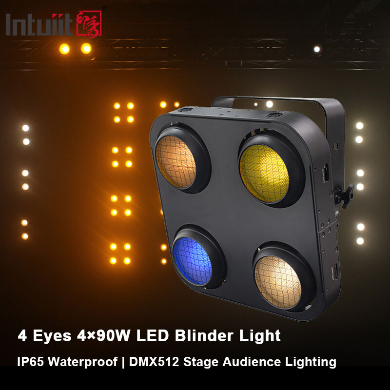 4-Eye LED COB Blinder Light 4x90W RGB Blanc chaud Amber Blinder Strobe DMX512 Pixel Control Les lumières de scène pour les événements