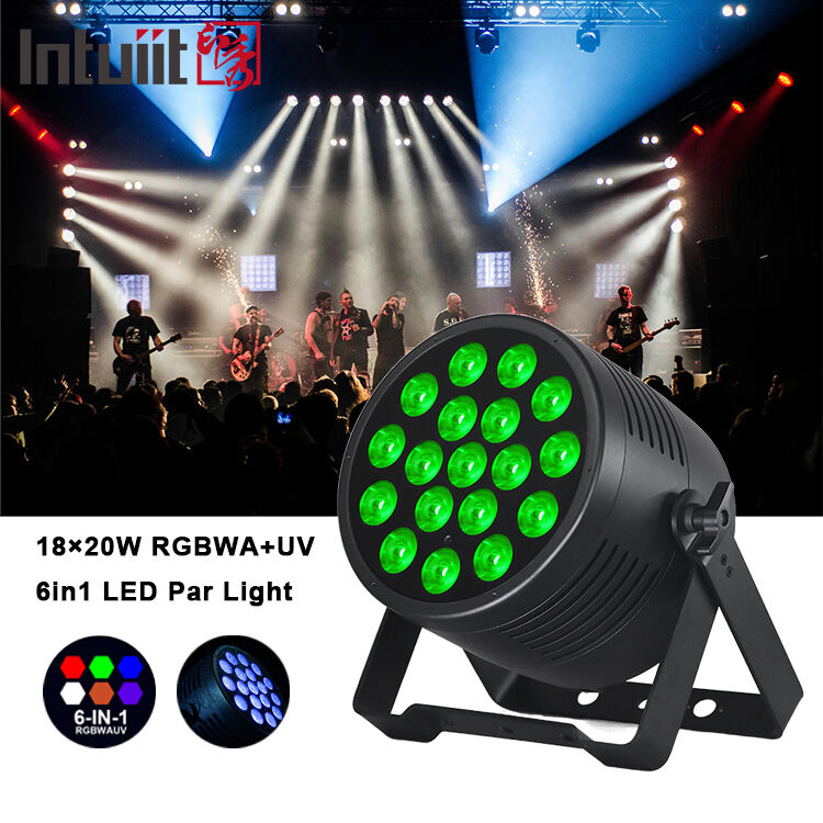 Lumière de scène extérieure IP65 étanche à l'eau 18x20W LED Par RGBWA+UV 6 en 1 DMX512 Lumière de lavage pour mariage Fête de disco Événement Façade du bâtiment