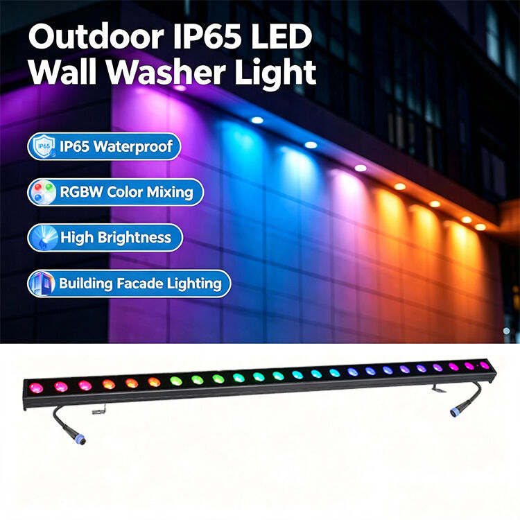 2x24W RGBW 4-en-1 IP65 Projecteur LED Linéaire d'Extérieur — Lumière de Lavage Étanche DMX512 pour Bâtiment, Pont & Paysage