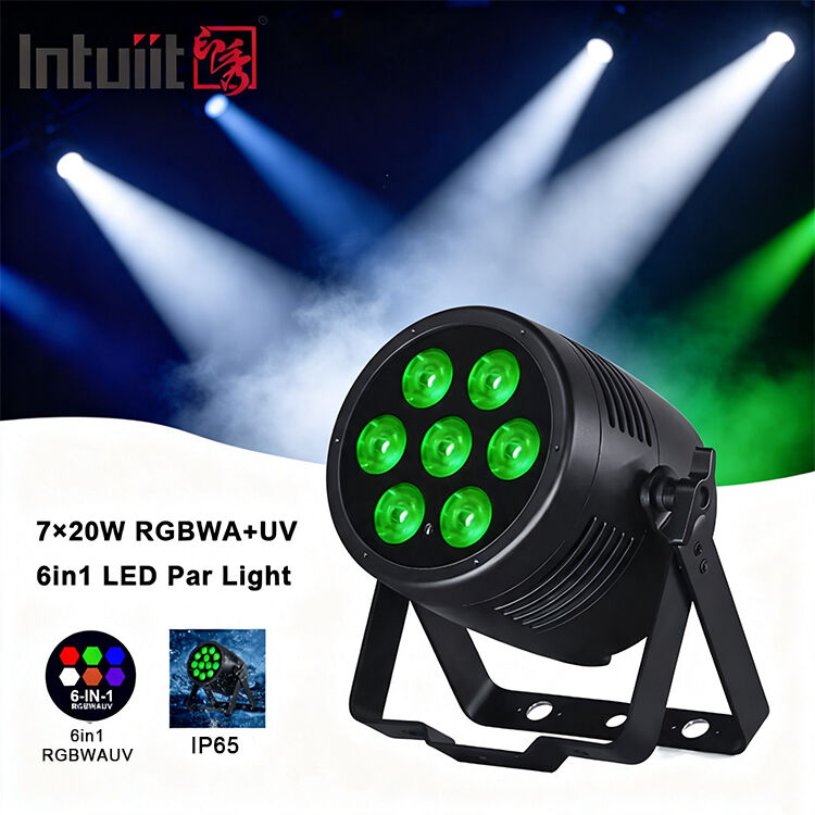 7x20W RGBWA + UV 6 en 1 IP65 LED extérieure PAR lumière ¢ DMX512 lave à l'eau pour la scène, le mariage et les événements