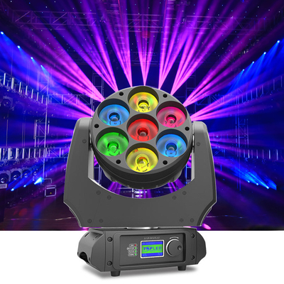 Bourdonnement principal mobile 4 de lavage de poutre de l'oeil 7pcs 40w DMX d'abeille de lumière de Mini Stage DJ LED dans 1 RGBW 7x40w