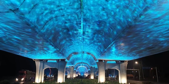 l'effet de l'eau de 60w 100w 200w 400w a mené la lumière de projecteur pour l'éclairage de construction de pont