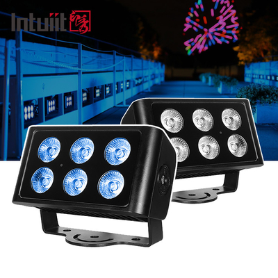 Façades du bâtiment 6x5W IP65 LED Architecture Lumière décorative Lampe à faisceau étroit Carré projecteur extérieur projecteur
