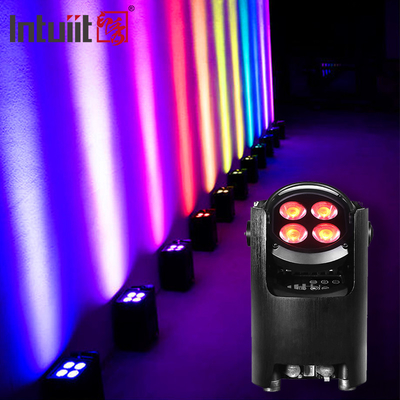 IP54 Mini Uplights 4X12W Spotlight à batterie 4 LEDs DMX sans fil et IR Uplights à distance Disco Club Party Scene Uplight