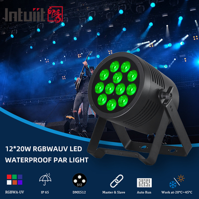 Projecteur PAR LED IP65 Étanche - Indice IP65 - Extérieur - 12x20W RGBWA-UV 6en1 - Lumière de scène DMX512