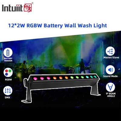 IP20 sans fil 12x2W 0,5m 4in1 alimenté par batterie Led Wall Washer Lumières de scène