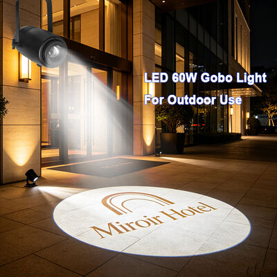 Projecteur de logo de publicité extérieure Gobo 60W LED IP65 étanche pour hôtel, restaurant, magasin, bâtiment