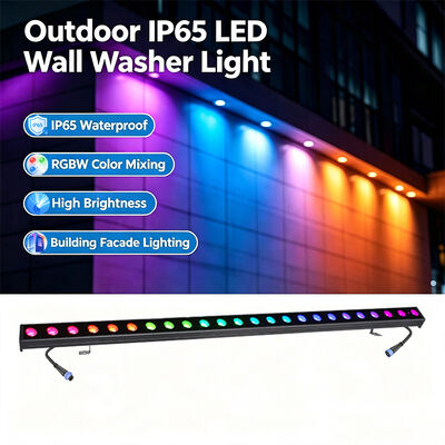 2x24W RGBW 4-en-1 IP65 Projecteur LED Linéaire d'Extérieur — Lumière de Lavage Étanche DMX512 pour Bâtiment, Pont & Paysage