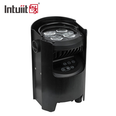 Lumière extérieure sans fil rechargeable de pair de DMX LED 4 à piles dans 1 RGBWAUV 4*12W avec le contrôleur d'IR